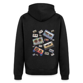 Cassette - Veste à capuche bio Premium Unisexe - noir - Dos - Nico (187cm)