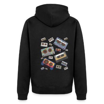 80s Music 80s Theme Party Retro Cassette - Unisex Premium Organic Zip Hoodie - black - Back - Nico (187cm)