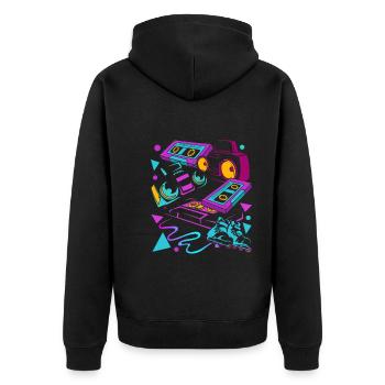 Cassette - Veste à capuche bio Premium Unisexe - noir - Dos - Nico (187cm)