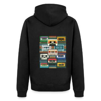80s Music Lover Cadeau Cassette Rétro - Veste à capuche bio Premium Unisexe - noir - Dos - Nico (187cm)