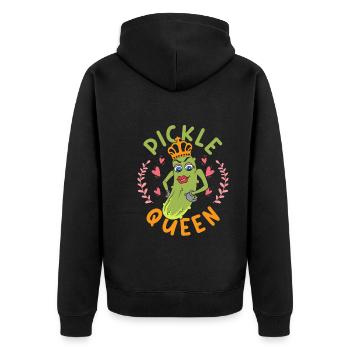 Gemüse Geschenkidee Gewürzgurke Lustige Gurke - Unisex Premium Bio Zip Hoodie - Schwarz - Hinten - Nico (187cm)
