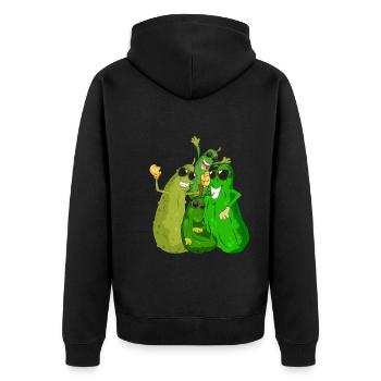 Essiggurke Salatgurke Gemüse Geschenk Gurke - Unisex Premium Bio Zip Hoodie - Schwarz - Hinten - Nico (187cm)