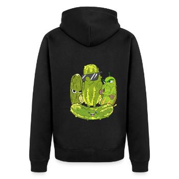 Gürkchen Salatgurke Gewürzgurke Gemüse Gurke - Unisex Premium Bio Zip Hoodie - Schwarz - Hinten - Nico (187cm)
