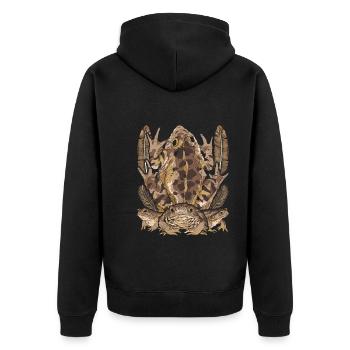 Nature Animal Motif Amphibians Frog Gift Toad - Unisex Premium Organic Zip Hoodie - black - Back - Nico (187cm)