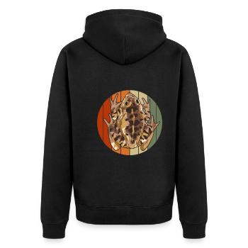 Nature Animal Frog Gift Amphibians Retro Toad - Unisex Premium Organic Zip Hoodie - black - Back - Nico (187cm)