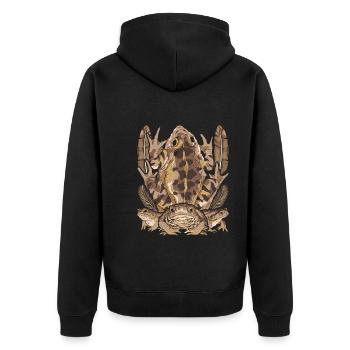 Frog Amphibians Animal Lovers Nature Animal Toad - Unisex Premium Organic Zip Hoodie - black - Back - Nico (187cm)