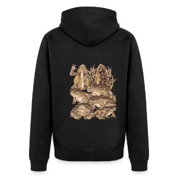 Amphibians Animals Frog Gift Nature Toad - Unisex Premium Organic Zip Hoodie - black - Back - Nico (187cm)