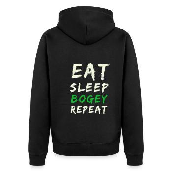 Eat sleep golf repeat - Unisex Premium Organic Zip Hoodie - black - Back - Nico (187cm)