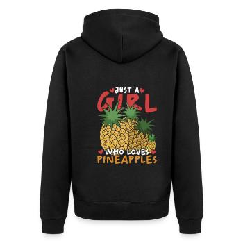 Idée cadeau aux fruits d’été Fille Ananas - Veste à capuche bio Premium Unisexe - noir - Dos - Nico (187cm)