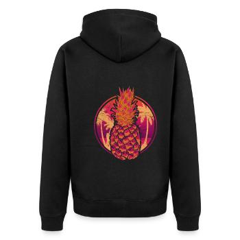 Summer Fruit Tropical Fruit Pineapple - Unisex Premium Organic Zip Hoodie - black - Back - Nico (187cm)