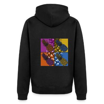 Summer Holiday Gift Fruit Tropical Pineapple - Unisex Premium Organic Zip Hoodie - black - Back - Nico (187cm)