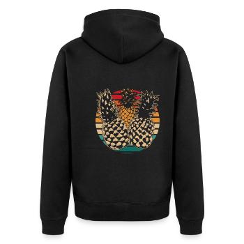 Summer Holiday Gift Fruit Tropical Pineapple - Unisex Premium Organic Zip Hoodie - black - Back - Nico (187cm)