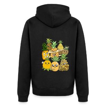 Summer Holiday Gift Fruit Tropical Pineapple - Unisex Premium Organic Zip Hoodie - black - Back - Nico (187cm)
