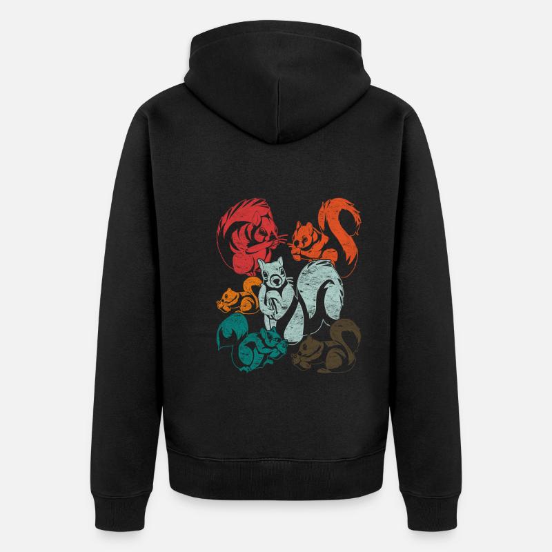 Eichhörnchen - Unisex Premium Bio Zip Hoodie - Schwarz