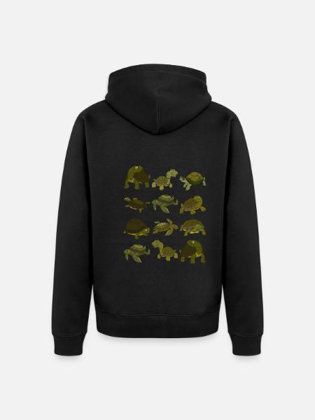Schildkröte - Unisex Premium Bio Zip Hoodie - Schwarz