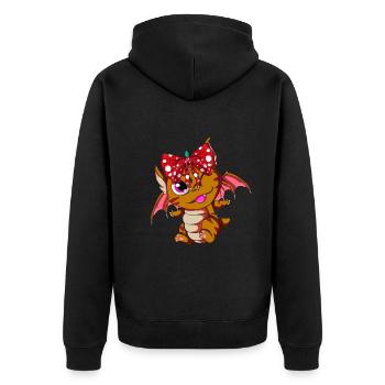 Drache - Unisex Premium Bio Zip Hoodie - Schwarz - Hinten - Nico (187cm)