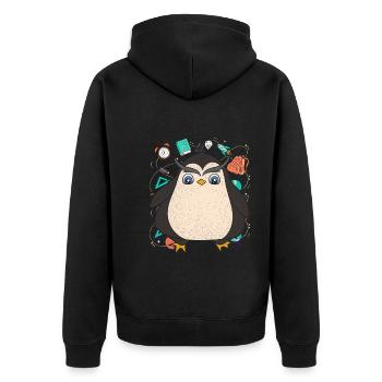 Enrolment Animal Gift Primary School Penguin - Unisex Premium Organic Zip Hoodie - black - Back - Nico (187cm)
