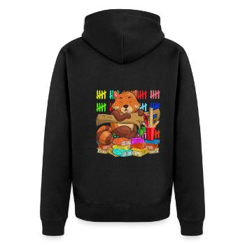 Enrolment Animal Gift Primary School Red Panda - Unisex Premium Organic Zip Hoodie - black - Back - Nico (187cm)