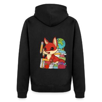 Enrolment Animal Gift Primary School Fuchs - Unisex Premium Organic Zip Hoodie - black - Back - Nico (187cm)