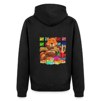 School Animal Gift School Beginners Red Panda - Unisex Premium Organic Zip Hoodie - black - Back - Nico (187cm)