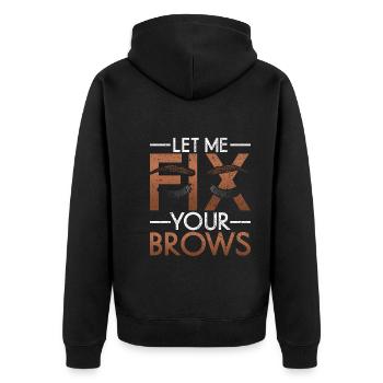 Maquillage Artiste Cadeau Beauté Sourcils Artiste - Veste à capuche bio Premium Unisexe - noir - Dos - Nico (187cm)