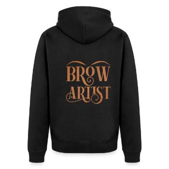 Maquillage Artiste Cadeau Beauté Sourcils Artiste - Veste à capuche bio Premium Unisexe - noir - Dos - Nico (187cm)