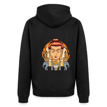 Hinduism Spirituality Gift Yoga Buddha - Unisex Premium Organic Zip Hoodie - black - Back - Nico (187cm)