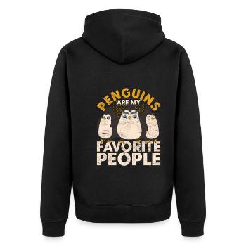 Amoureux des animaux Cadeau Animal Drôle Pingouin - Veste à capuche bio Premium Unisexe - noir - Dos - Nico (187cm)