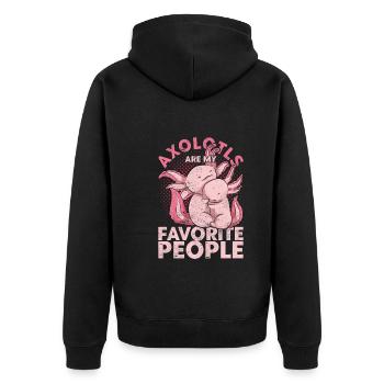 Amoureux des animaux Cadeau Animal Drôle Axolotl - Veste à capuche bio Premium Unisexe - noir - Dos - Nico (187cm)