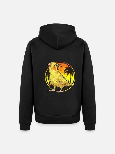 Tropical Bird Summer Gift Cockatiel - Unisex Premium Organic Zip Hoodie - black