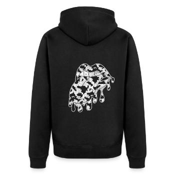 Vache de ferme Taches Bouche Vache Modèle Cadeau Vache - Veste à capuche bio Premium Unisexe - noir - Dos - Nico (187cm)