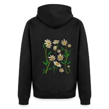 Daisy Nature Fleur Jardinier Cadeau Botanique - Veste à capuche bio Premium Unisexe - noir - Dos - Nico (187cm)