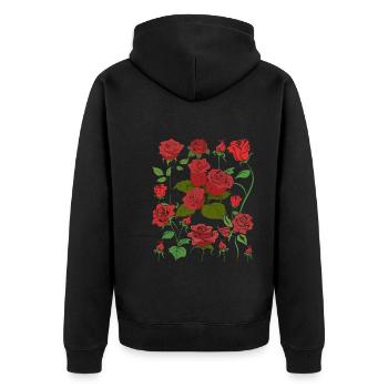 Fleurs sauvages Roses Jardinier Fleurs Cadeau Botanique - Veste à capuche bio Premium Unisexe - noir - Dos - Nico (187cm)