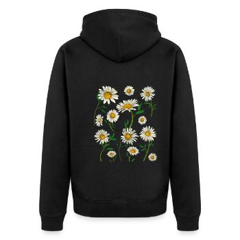 Flowers Blossom Garden Daisy Gift Botany - Unisex Premium Organic Zip Hoodie - black - Back - Nico (187cm)
