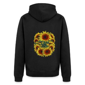 Fleurs Tournesols Jaunes Cadeau Nature Botanique - Veste à capuche bio Premium Unisexe - noir - Dos - Nico (187cm)
