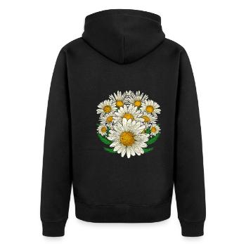 Daisy Garden Flowers Blossom Gift Botany - Unisex Premium Organic Zip Hoodie - black - Back - Nico (187cm)