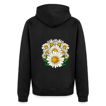 Jardin botanique Marguerite Cadeau Botanique - Veste à capuche bio Premium Unisexe - noir - Dos - Nico (187cm)