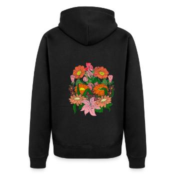 Natur Wildblumen Garten Blumen Geschenk Botanik - Unisex Premium Bio Zip Hoodie - Schwarz - Hinten - Nico (187cm)