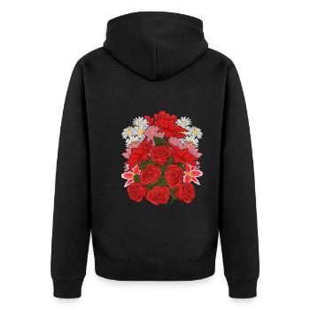 Natur Botaniker Gärtner Blumen Geschenk Botanik - Unisex Premium Bio Zip Hoodie - Schwarz - Hinten - Nico (187cm)