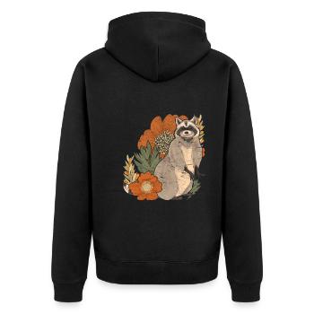 Trash Panda Fleurs Forest Animal Gift Raccoon - Veste à capuche bio Premium Unisexe - noir - Dos - Nico (187cm)