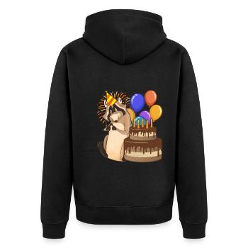 Trash Panda Birthday Party Gift Raccoon - Unisex Premium Organic Zip Hoodie - black - Back - Nico (187cm)