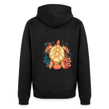 Créatures marines Océan Animal Cadeau Tortue - Veste à capuche bio Premium Unisexe - noir - Dos - Nico (187cm)