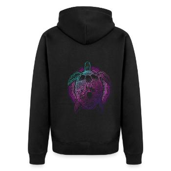 Ocean Animal Lover Cadeau Tortue colorée - Veste à capuche bio Premium Unisexe - noir - Dos - Nico (187cm)