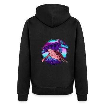 Sea Creatures Gift Colorful Turtle - Unisex Premium Organic Zip Hoodie - black - Back - Nico (187cm)