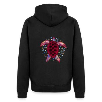 Tortue de mer Tortue cadeau d’animaux de mer - Veste à capuche bio Premium Unisexe - noir - Dos - Nico (187cm)