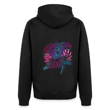Polynésie Cadeau d’Animal de Mer Tortue Animale - Veste à capuche bio Premium Unisexe - noir - Dos - Nico (187cm)