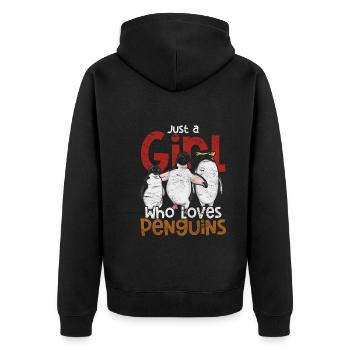 J’aime juste les pingouins ok animal cadeau pingouin - Veste à capuche bio Premium Unisexe - noir - Dos - Nico (187cm)