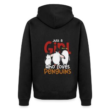 Oiseau Antarctique Animal Gift Pingouin Drôle - Veste à capuche bio Premium Unisexe - noir - Dos - Nico (187cm)