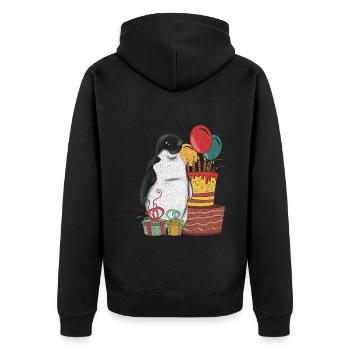 Antarctic Animal Birthday Party Cadeau Pingouin - Veste à capuche bio Premium Unisexe - noir - Dos - Nico (187cm)