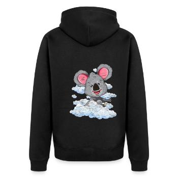 Australien Tier Zoo Tier Geschenk Wolken Koala - Unisex Premium Bio Zip Hoodie - Schwarz - Hinten - Nico (187cm)